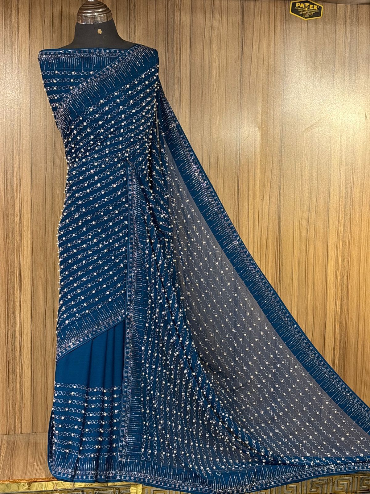 Noor-e-Neelam Saree[UNSTITCHED]